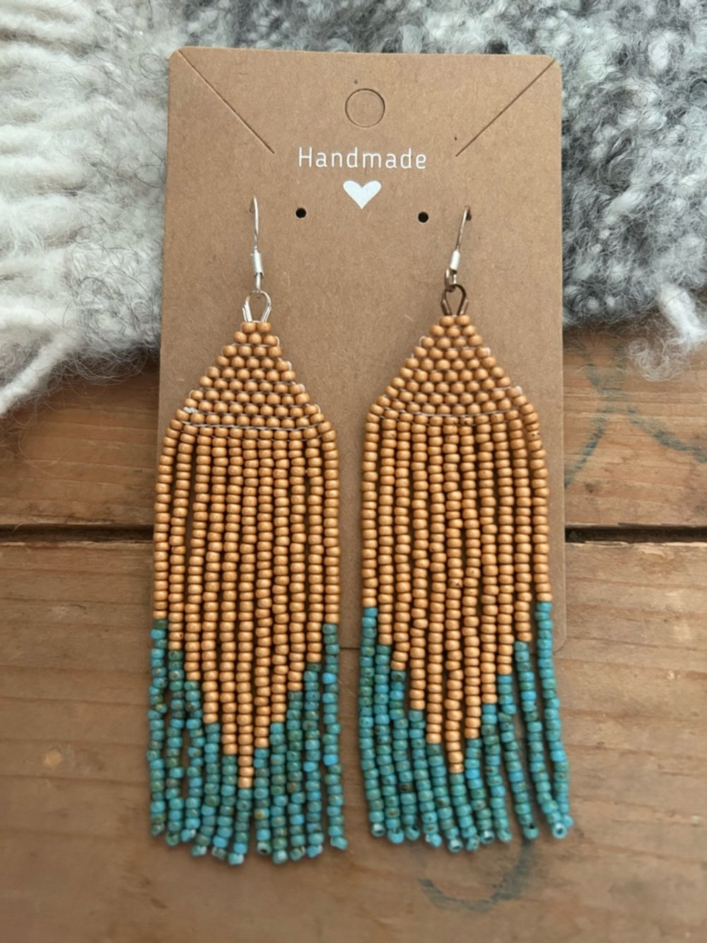 {Pueblo} Handmade Beaded Earrings 3.75”